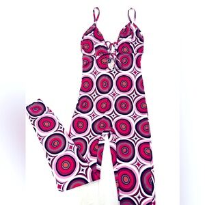 Retro patterned Doll Kill jumpsuit size S